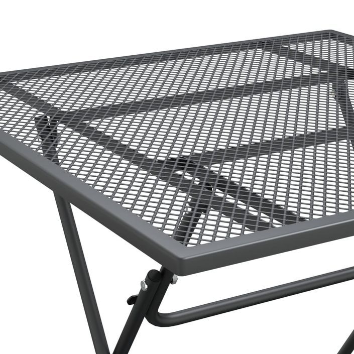 Mobilier à dîner de jardin 3 pcs Maille Métal Anthracite 2 - Photo n°7