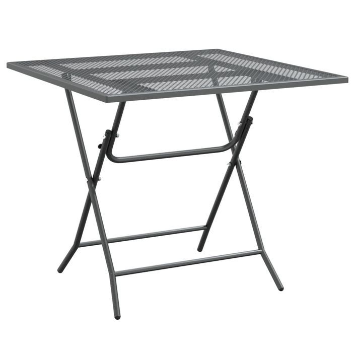 Mobilier à dîner de jardin 3 pcs Maille Métal Anthracite - Photo n°4