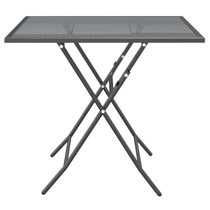 Mobilier à dîner de jardin 3 pcs Maille Métal Anthracite - Photo n°5