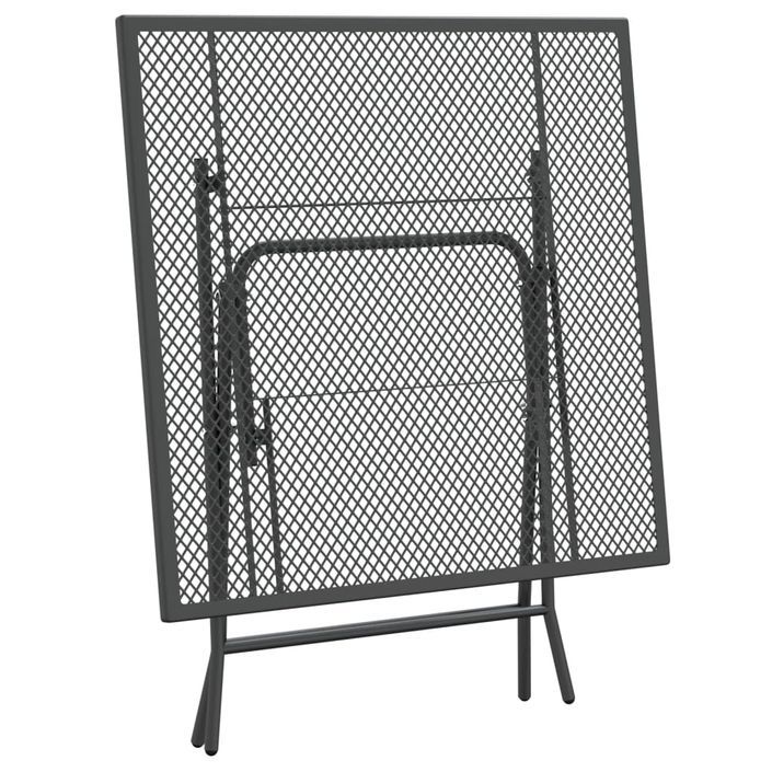 Mobilier à dîner de jardin 3 pcs Maille Métal Anthracite - Photo n°6