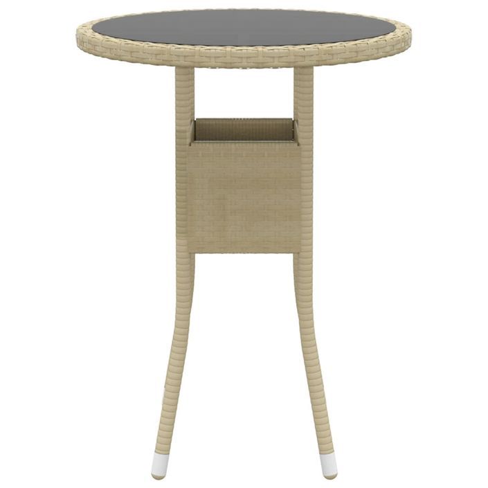 Mobilier à dîner de jardin 3 pcs Résine tressée Beige - Photo n°4