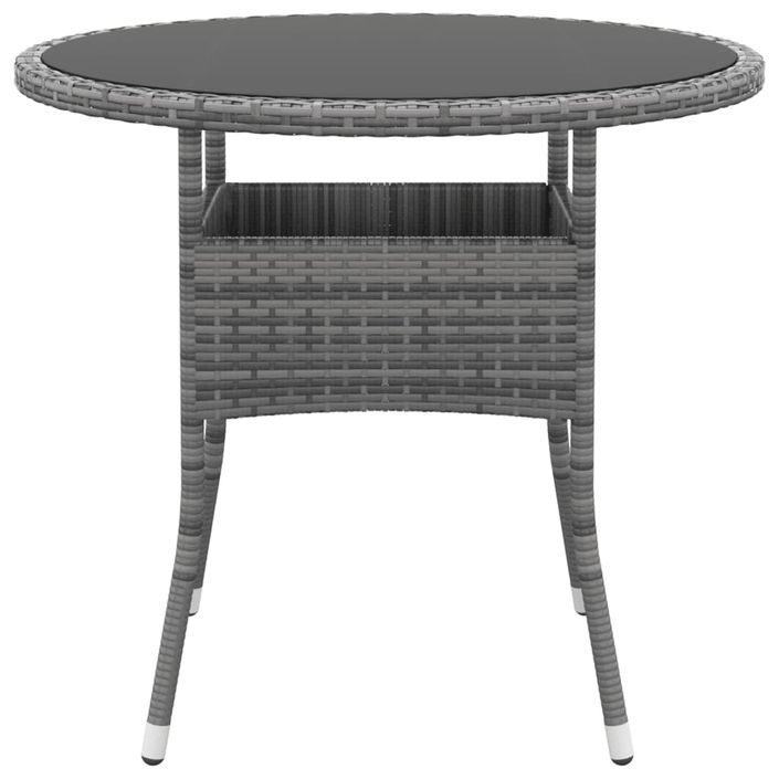 Mobilier à dîner de jardin 3 pcs Résine tressée Gris 2 - Photo n°6