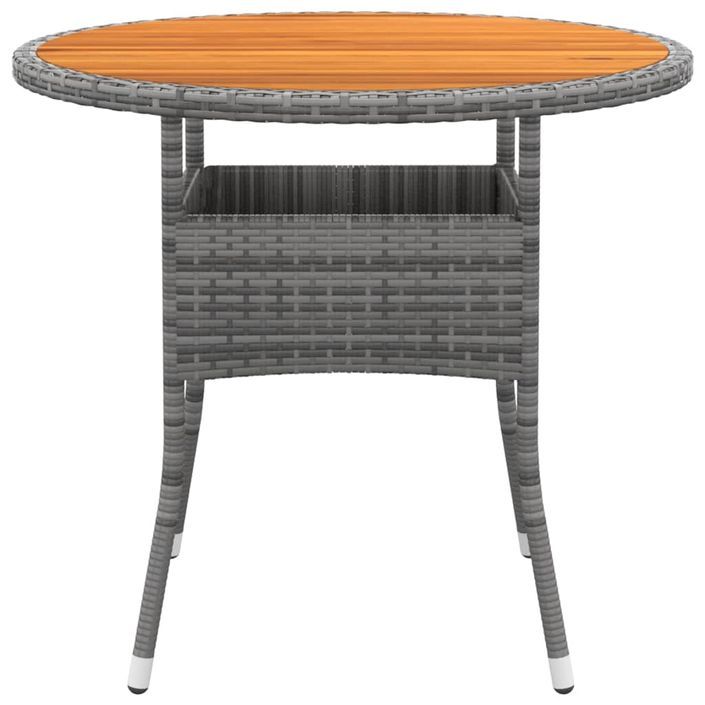 Mobilier à dîner de jardin 3 pcs Résine tressée Gris - Photo n°7