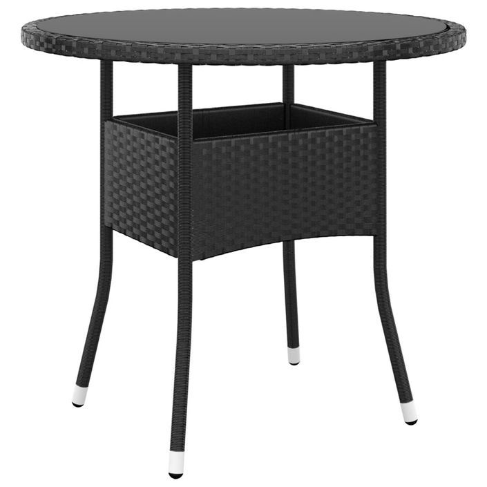 Mobilier à dîner de jardin 3 pcs Résine tressée Noir 2 - Photo n°5