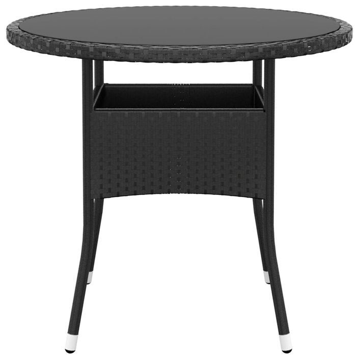 Mobilier à dîner de jardin 3 pcs Résine tressée Noir 2 - Photo n°6