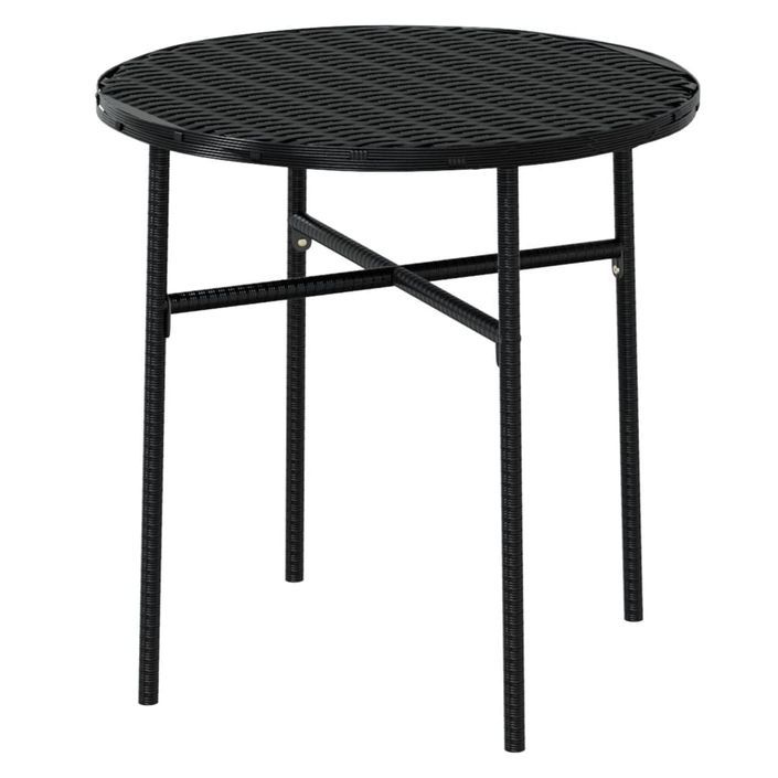 Mobilier à dîner de jardin 3 pcs Résine tressée Noir 3 - Photo n°5