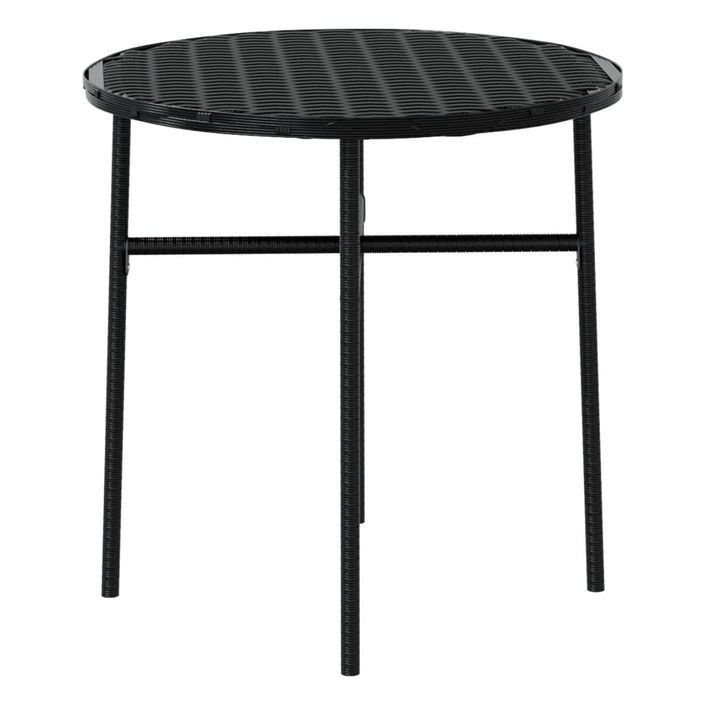 Mobilier à dîner de jardin 3 pcs Résine tressée Noir 3 - Photo n°6