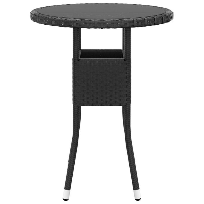 Mobilier à dîner de jardin 3 pcs Résine tressée Noir - Photo n°4