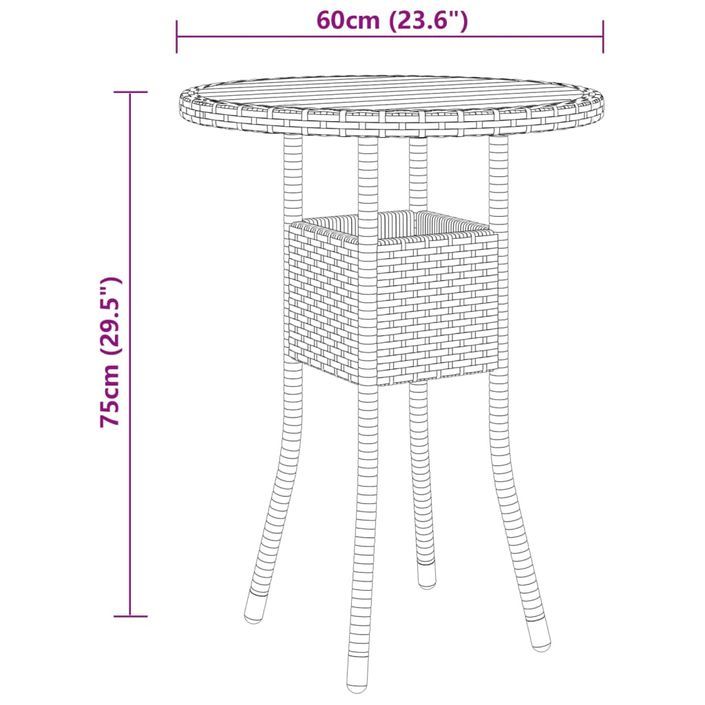 Mobilier à dîner de jardin 3 pcs Résine tressée Noir - Photo n°7