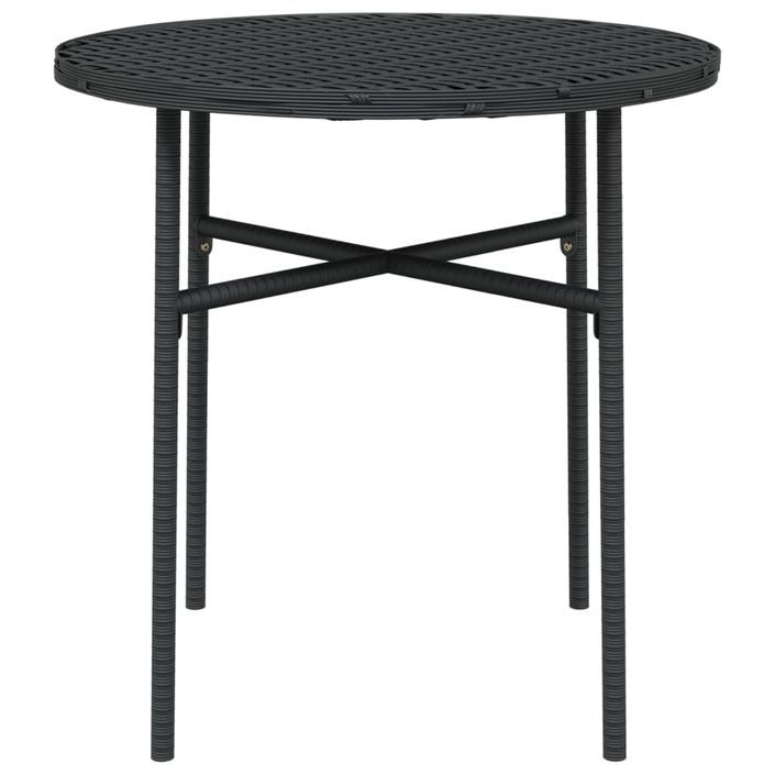 Mobilier à dîner de jardin 3 pcs Résine tressée Noir - Photo n°6