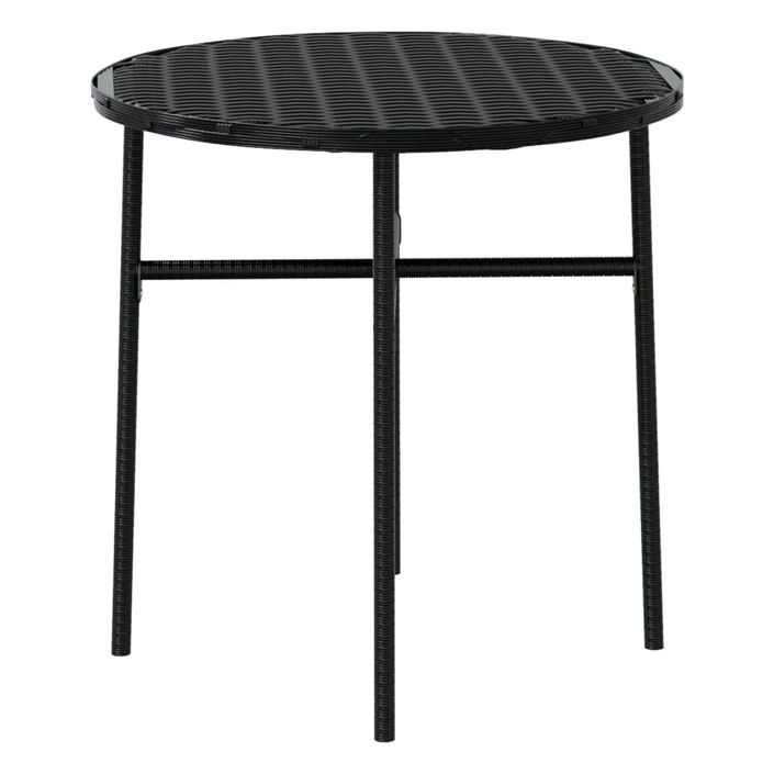 Mobilier à dîner de jardin 3 pcs Résine tressée Noir - Photo n°6