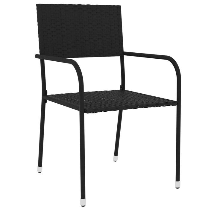 Mobilier à dîner de jardin 3 pcs Résine tressée Noir - Photo n°3