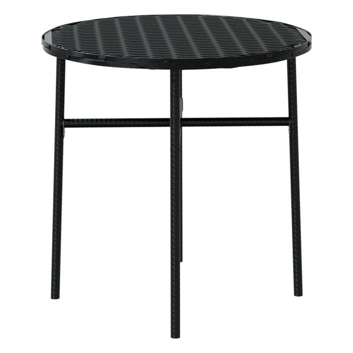 Mobilier à dîner de jardin 3 pcs Résine tressée Noir - Photo n°6