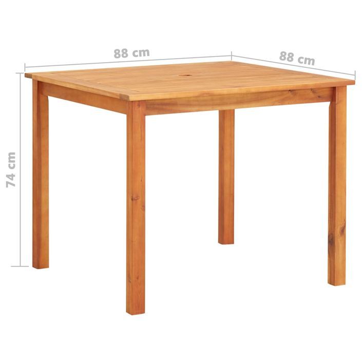 Mobilier à dîner de jardin 5 pcs avec coussins Acacia solide 2 - Photo n°8