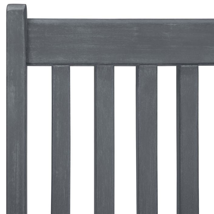 Mobilier à dîner de jardin 5 pcs Bois d'acacia massif Gris 5 - Photo n°6