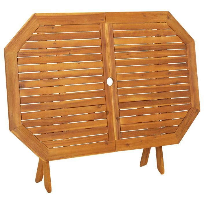 Mobilier à dîner de jardin 5 pcs Bois d'acacia solide 4 - Photo n°4