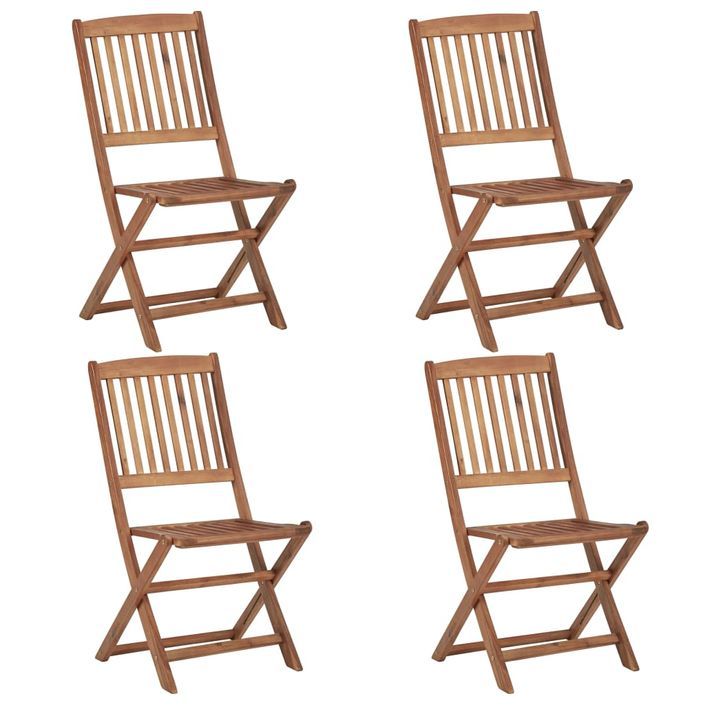 Mobilier à dîner de jardin 5 pcs Bois d'acacia solide 4 - Photo n°7