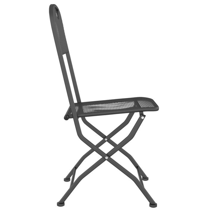 Mobilier à dîner de jardin 5 pcs Maille Métal Anthracite 2 - Photo n°8