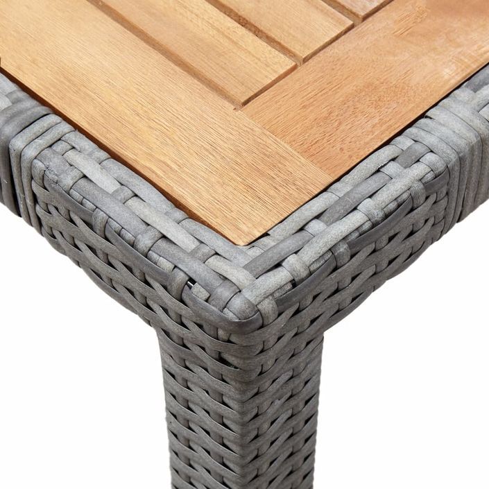 Mobilier à dîner de jardin 5pcs et coussins Résine tressée Gris 3 - Photo n°4