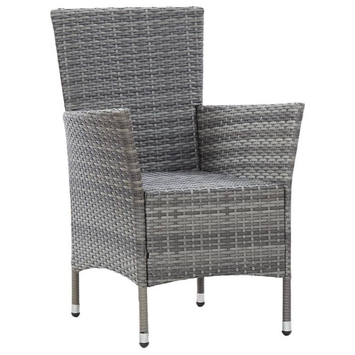 Mobilier à dîner de jardin 5pcs et coussins Résine tressée Gris 3 - Photo n°6