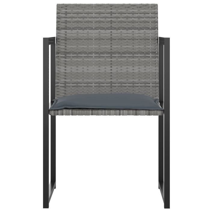 Mobilier à dîner de jardin 5pcs et coussins Résine tressée Gris 2 - Photo n°4