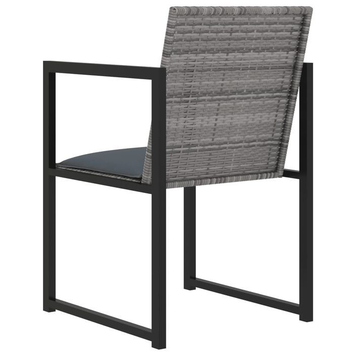 Mobilier à dîner de jardin 5pcs et coussins Résine tressée Gris 2 - Photo n°5