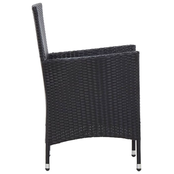 Mobilier à dîner de jardin 5pcs et coussins Résine tressée Noir 3 - Photo n°8