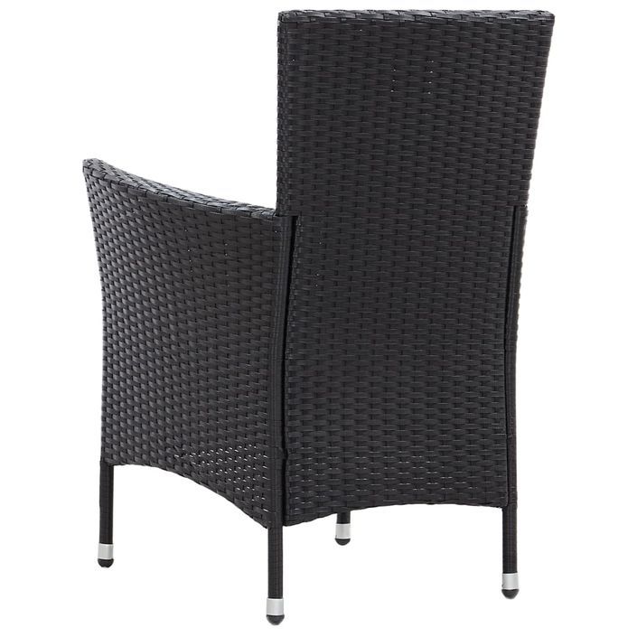 Mobilier à dîner de jardin 5pcs et coussins Résine tressée Noir 3 - Photo n°9