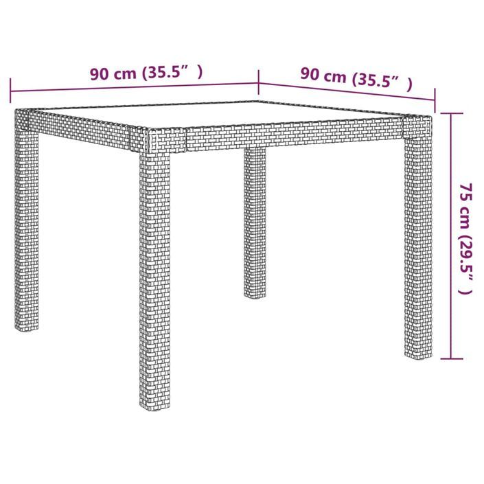 Mobilier à dîner de jardin 5pcs et coussins résine tressée vris - Photo n°6