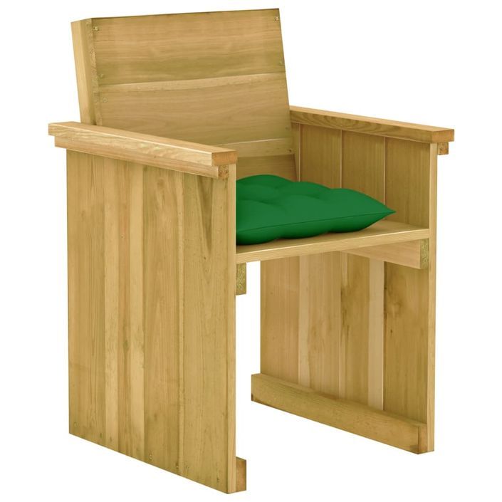 Mobilier à dîner de jardin 7 pcs avec coussins Pin imprégné 8 - Photo n°4