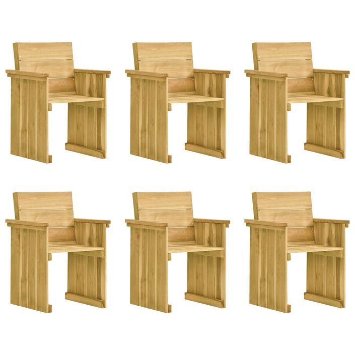 Mobilier à dîner de jardin 7 pcs avec coussins Pin imprégné 9 - Photo n°4