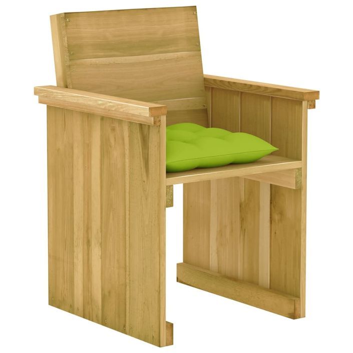 Mobilier à dîner de jardin 7 pcs avec coussins Pin imprégné 7 - Photo n°4