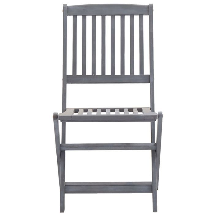 Mobilier à dîner de jardin 7 pcs Bois d'acacia massif Gris 2 - Photo n°8