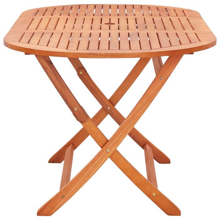 Mobilier à dîner de jardin 7 pcs Bois d'eucalyptus et textilène - Photo n°5