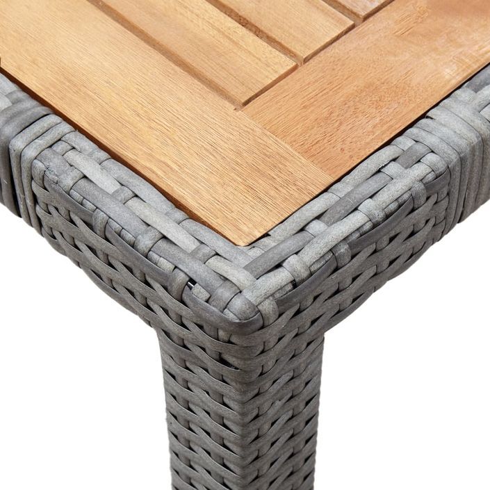 Mobilier à dîner de jardin 7pcs et coussins Résine tressée Gris 5 - Photo n°5