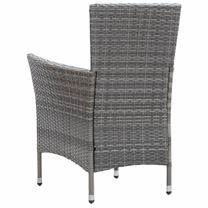 Mobilier à dîner de jardin 7pcs et coussins Résine tressée Gris 5 - Photo n°9