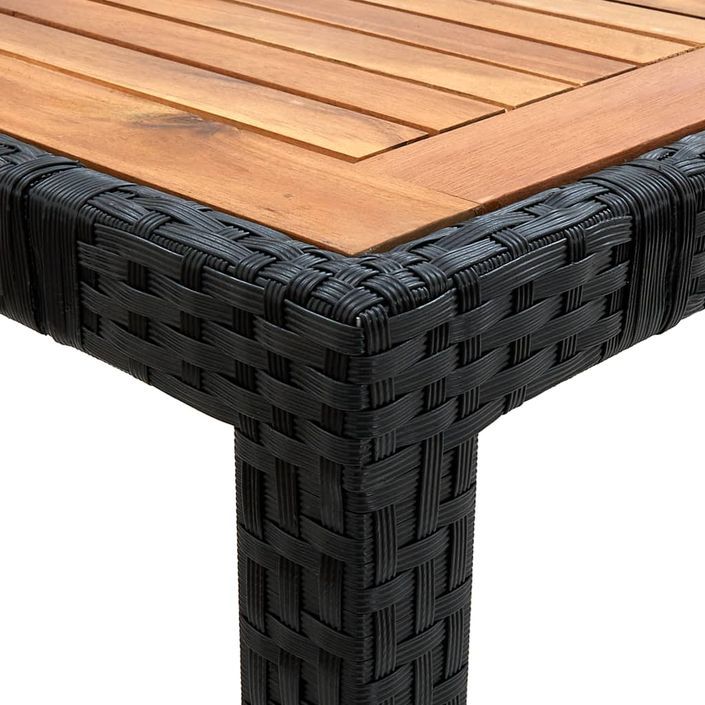 Mobilier à dîner de jardin 9pcs et coussins Résine tressée Noir 3 - Photo n°5