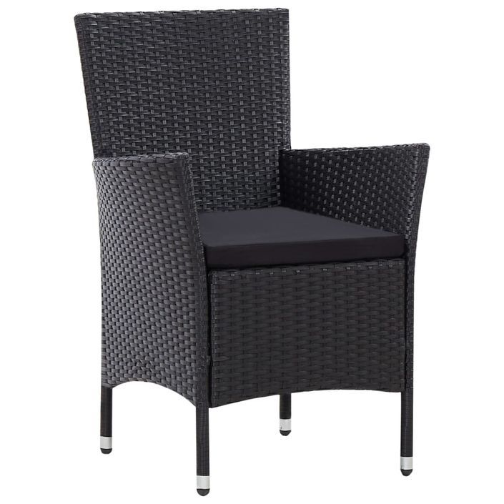 Mobilier à dîner de jardin 9pcs et coussins Résine tressée Noir 2 - Photo n°5