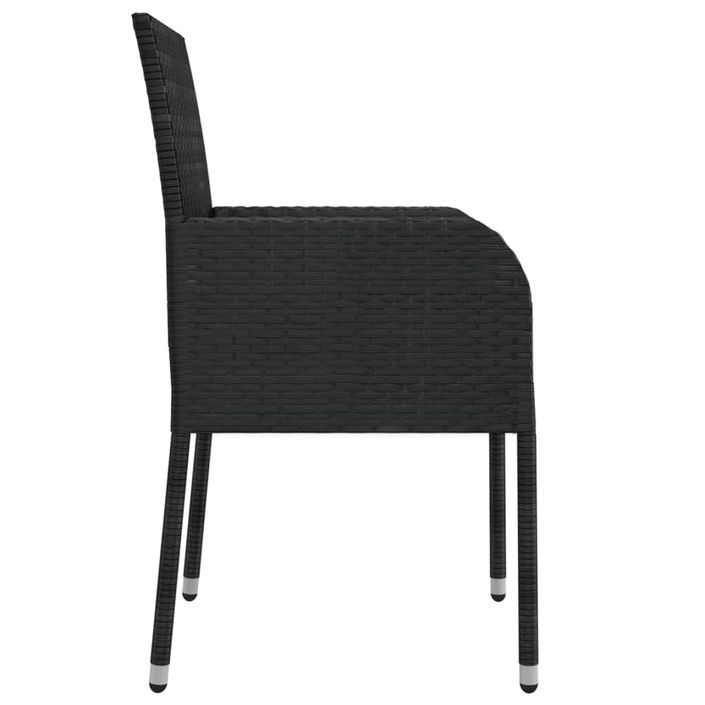 Mobilier à dîner de jardin et coussins 5pcs Noir Résine tressée - Photo n°6