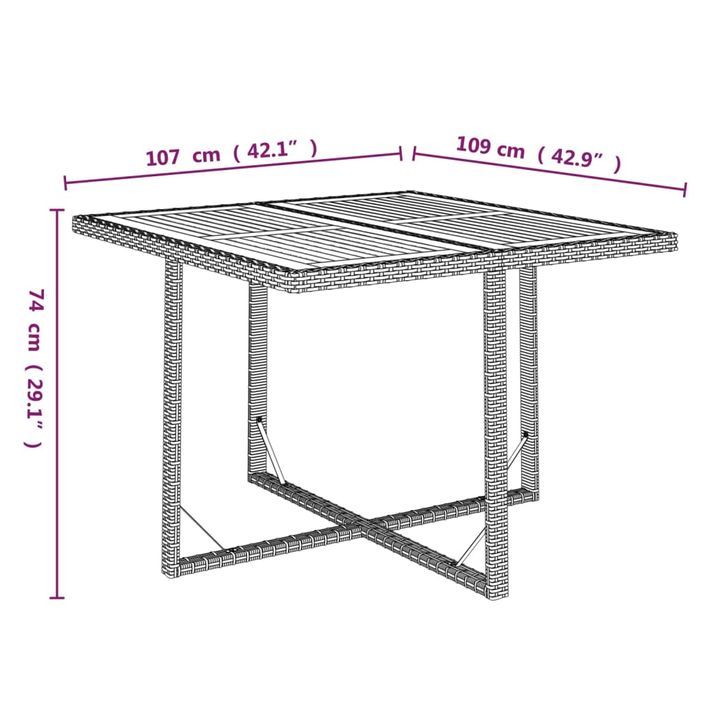 Mobilier à dîner de jardin et coussins 5pcs Résine tressée Noir 3 - Photo n°9