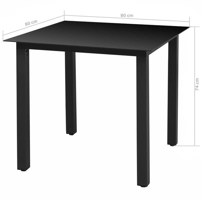 Mobilier à dîner de jardin et coussins 5pcs Résine tressée Noir 19 - Photo n°12