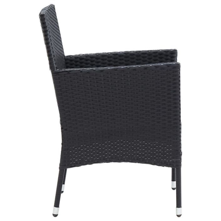 Mobilier à dîner de jardin et coussins 5pcs Résine tressée Noir 15 - Photo n°6