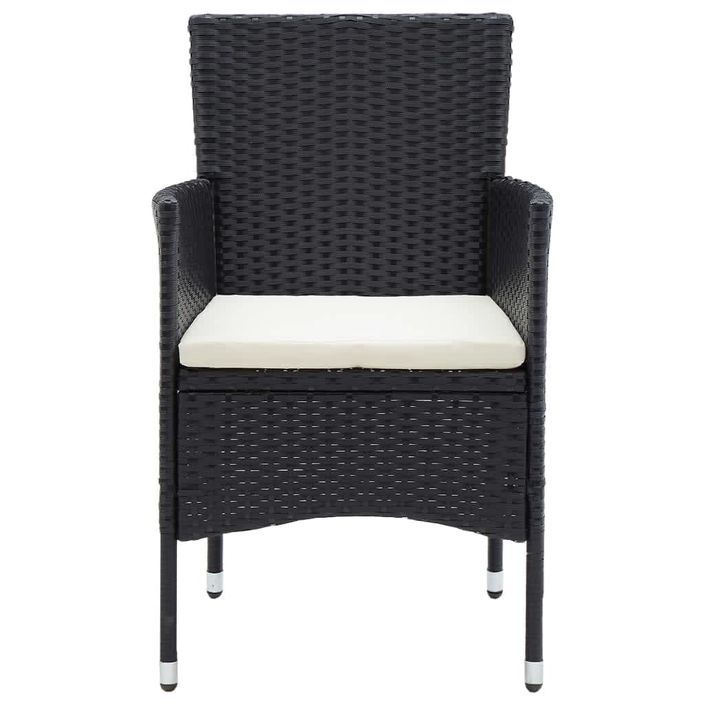 Mobilier à dîner de jardin et coussins 5pcs Résine tressée Noir - Photo n°6