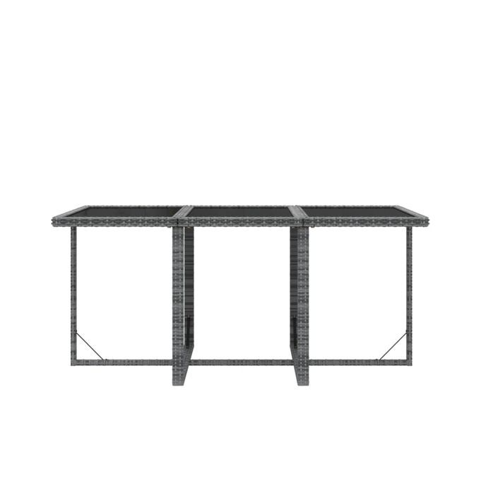 Mobilier à dîner de jardin et coussins 7pcs Résine tressée Gris - Photo n°8