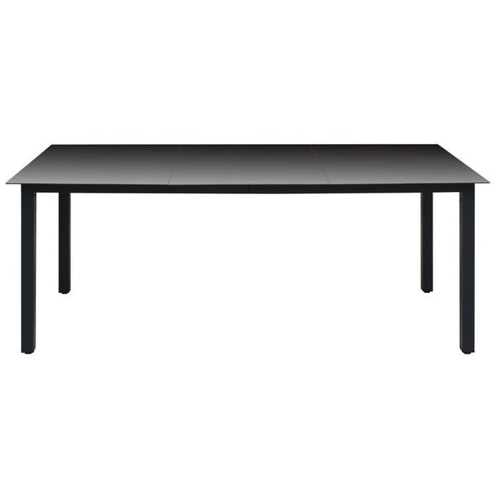 Mobilier à dîner de jardin et coussins 7pcs Résine tressée Noir 3 - Photo n°9