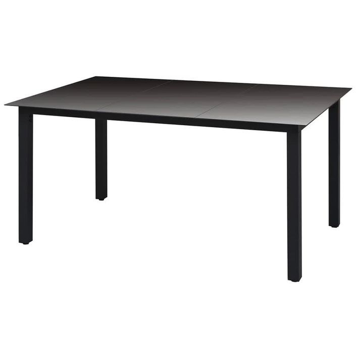 Mobilier à dîner de jardin et coussins 7pcs Résine tressée Noir - Photo n°8