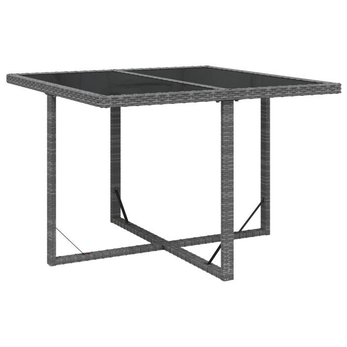 Mobilier à dîner de jardin et coussins 9pcs Résine tressée Gris 3 - Photo n°5