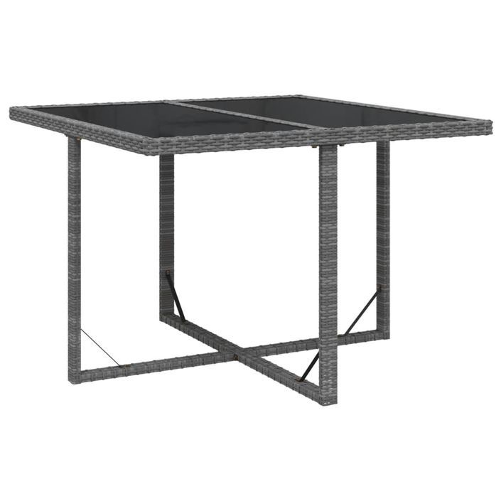 Mobilier à dîner de jardin et coussins 9pcs Résine tressée Gris - Photo n°5