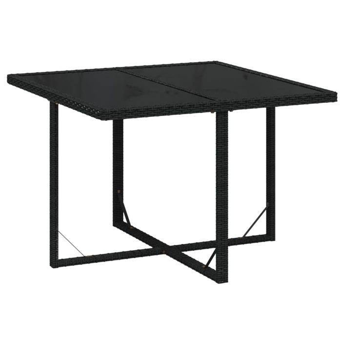 Mobilier à dîner de jardin et coussins 9pcs Résine tressée Noir 3 - Photo n°4