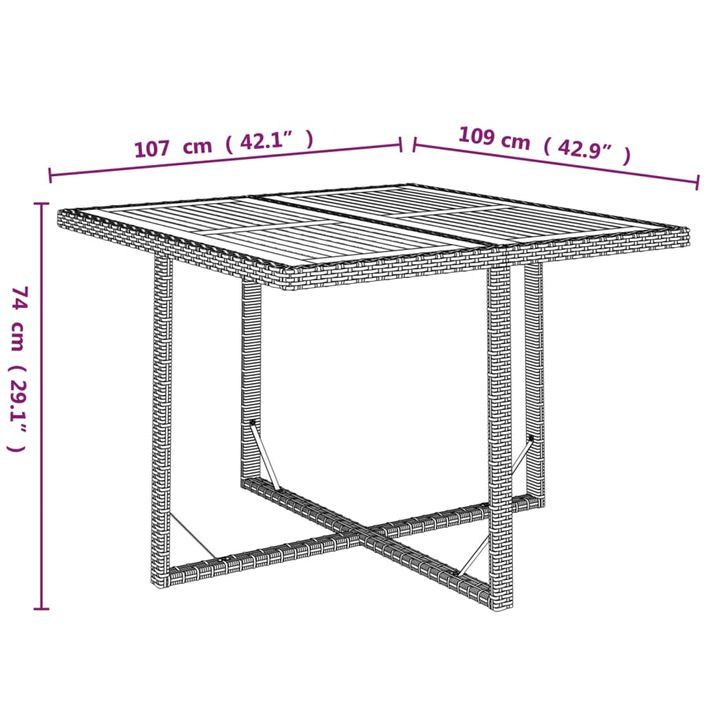 Mobilier à dîner de jardin et coussins 9pcs Résine tressée Noir - Photo n°9